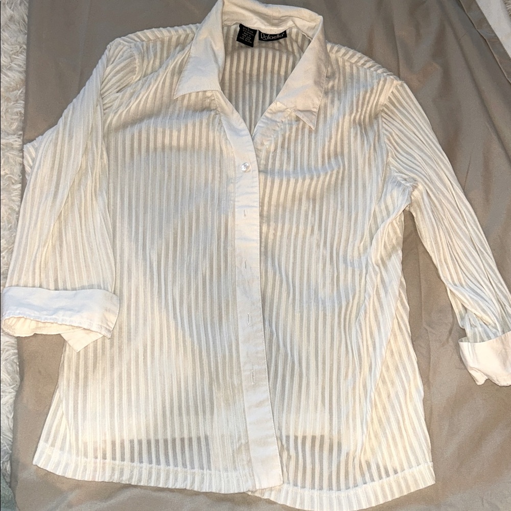 Rafaella White Button-Up Shirt